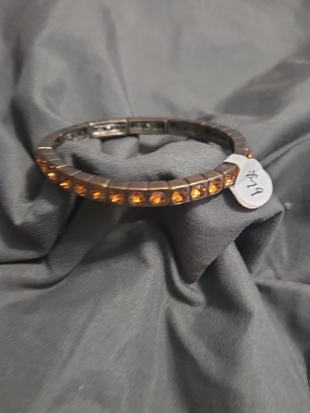 Touchstone Crystal Stretch Bracelet with Amber Gems